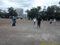 実習生とのお別れ会。鬼ごっこして楽しみました。もう一つのクラスでは、実習生と一緒に集合写真を撮影しました。