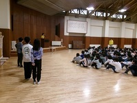 入所式です。緊張感をもってのぞむことができました。